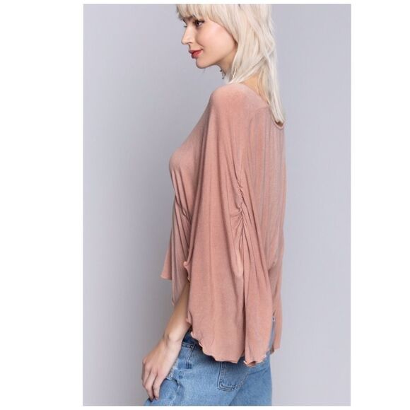 𝅺KNIT Top Fitted Waist With Dolman  Bell Sleeves - Picture 6 of 16